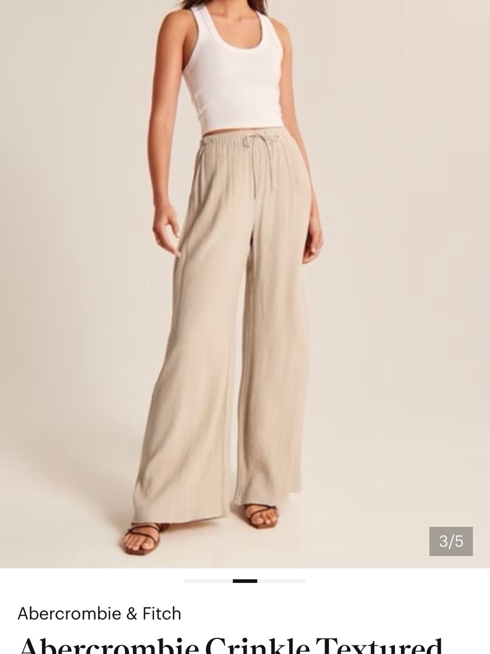 Abercrombie & Fitch Wide-Leg Crinkle Pants